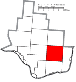 Map of Lawrence County Ohio Highlighting Windsor Township